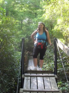 Here I am about a mile into the hike on day one. Holding the wire so the back pack does not topple me. 